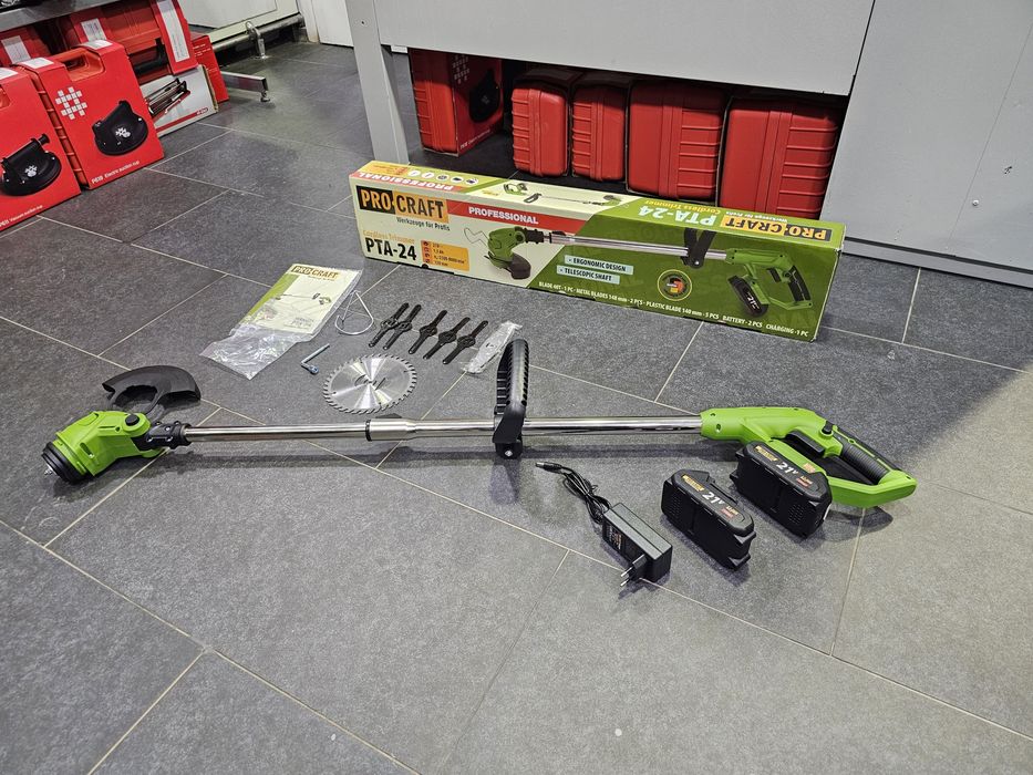 Коса Триммер аккумуляторный ProCraft 2шт Аккум. Диск Нож метал. +5 шт