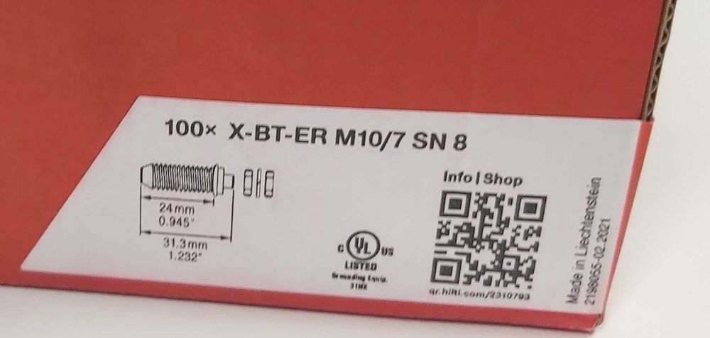 HILTI X-BT-ER M10/7 SN8 Шпильки из нержавеющей стали заземление