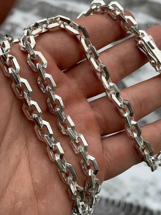 Срібний ланцюжок 120г Якір#8 чоловічий  мужская серебряная цепочка 925