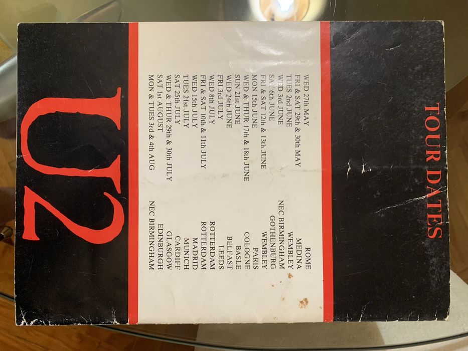 Programa U2 European Tour 1987