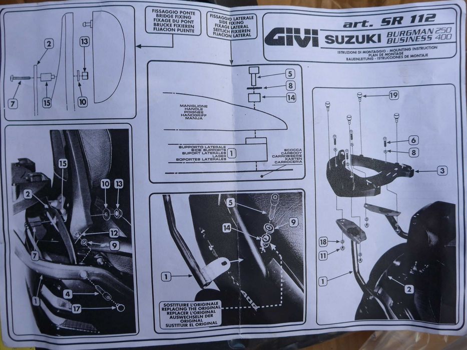 Suzuki Burgman 250/400 Busines '01-03r GIVI stelaz pod kufer płyta M5