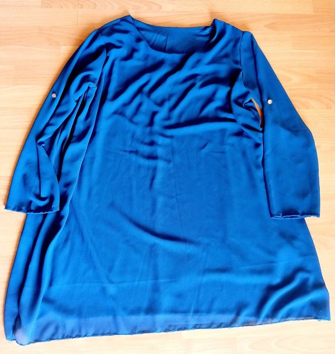 Bluzka, tunika damska włoska XL kolor morski zielona niebieska