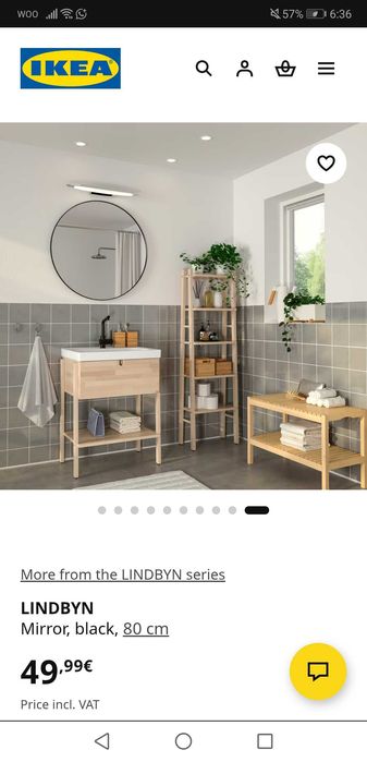 Espelho redondo IKEA lindbyn