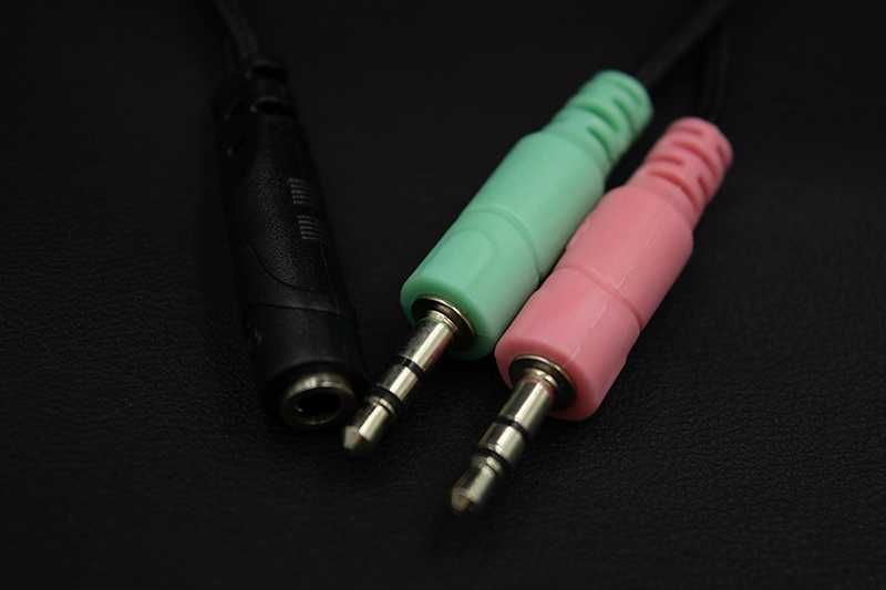 Adaptador Divisor (Splitter) de Áudio para Auscultadores com Microfone