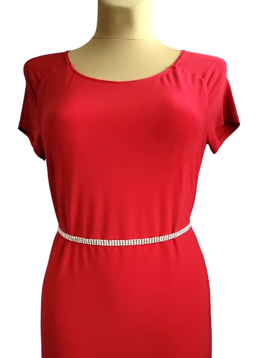 Pasek damski do sukienki łańcuszek  złoty cyrkonie