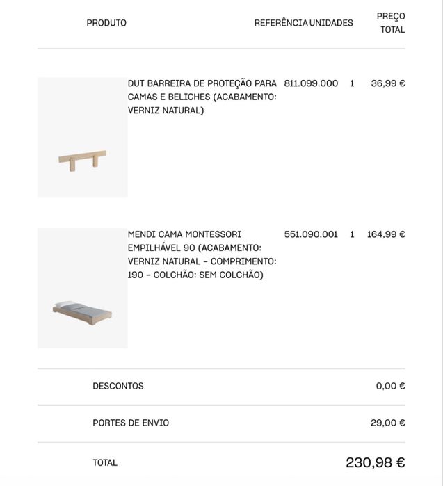 Cama montessori empilhável LUFE