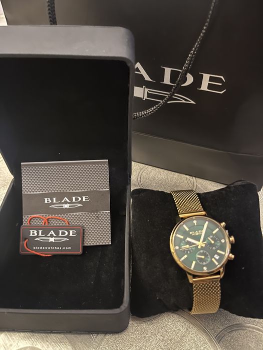 Zegarek damski Blade zielony powlekany 18K zlotem
