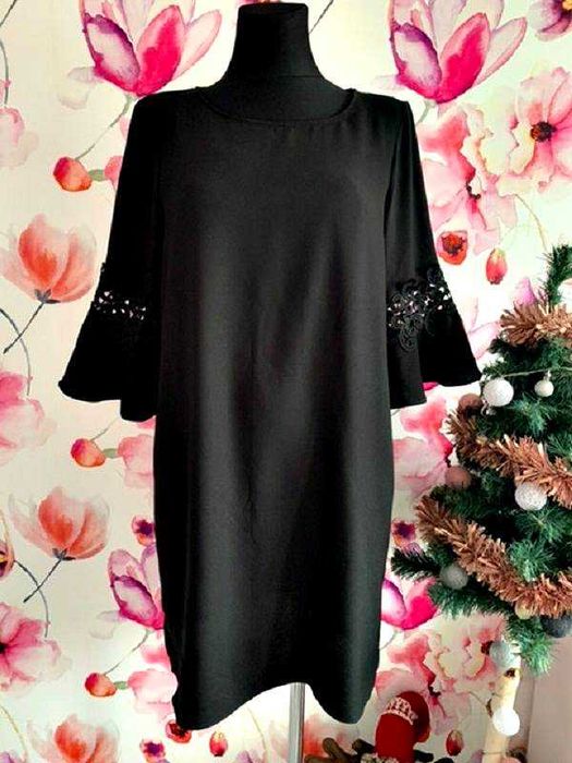 river island sukienka klasyczna mała czarna gipiura roz.38/40