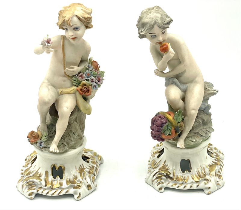 Par de estatuas biscuit campodimonte