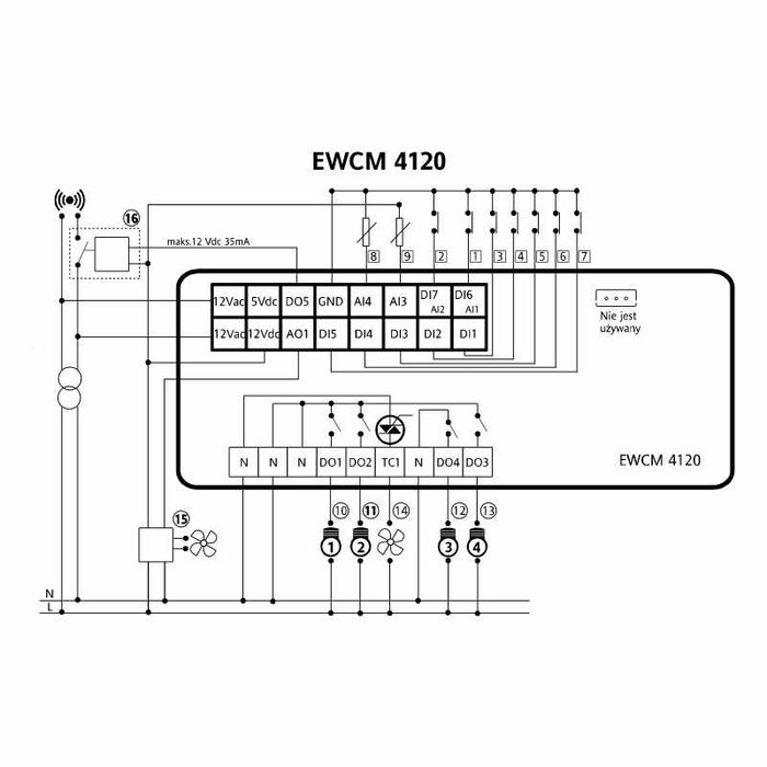 Sterownik do sterowania zespołem sprężarkowym EWCM 4120/C EM6A12001EL1