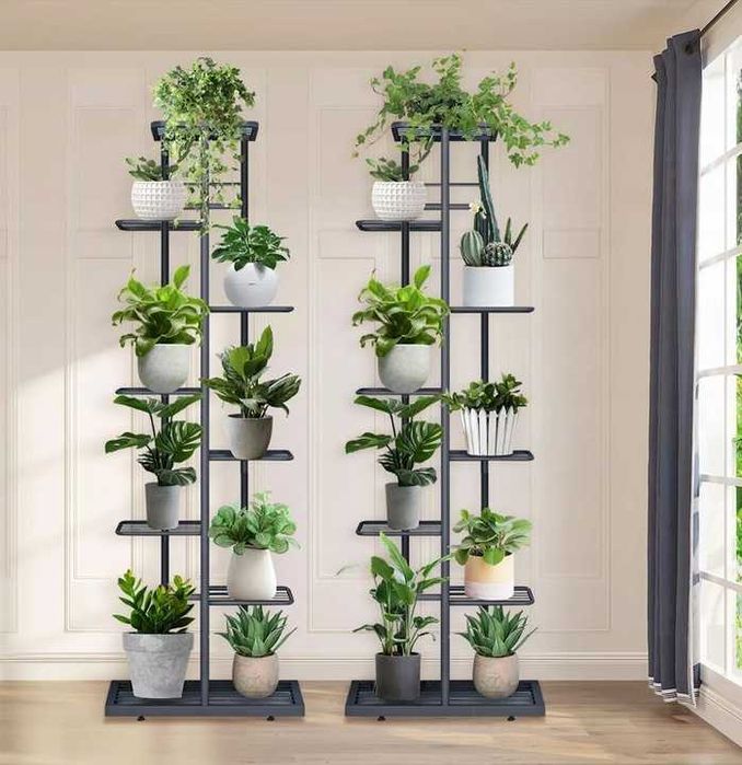 Kwietnik Stojący Metalowy 8 Poziomów Regał Na Doniczki Kwiaty