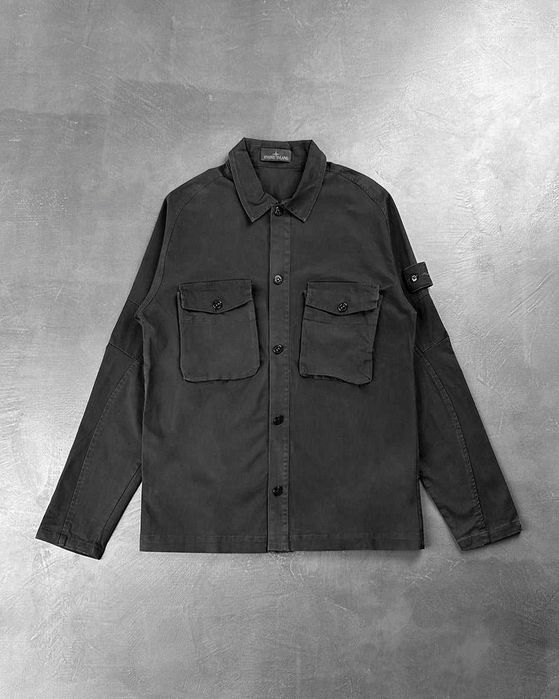 Куртка-Сорочка STONE ISLAND 123F2 Ghost Piece Overshirt Black SI0106-B