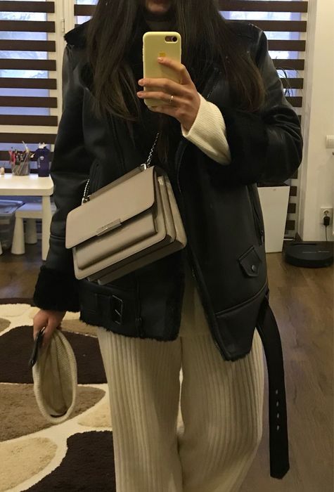 Куртка з штучної шкіри, утеплена stradivarius
