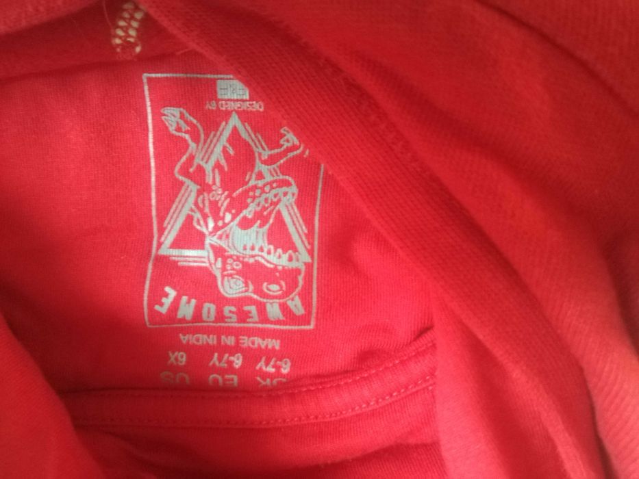 Roz 122 Bluza z kapturem i kieszenią z dinozaurem