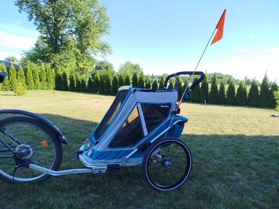 Dwuosobowa przyczepka rowerowa Querido speed kid2+ kółko spacerowe