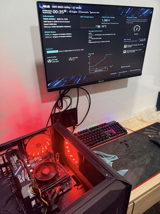 Компьютер Бюджетний Ігровий Ryzen 5+16DDR+1тб м2+Asus Nvidia 1660 Super