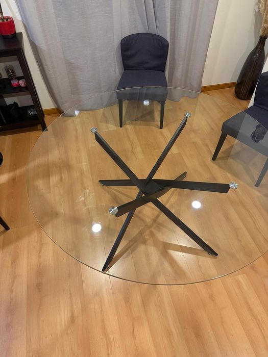 Mesa Vídro Redonda 160cm. NOVA. Vente Unique