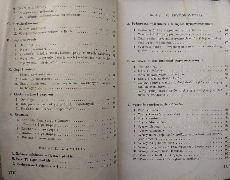 Matematyka. Wzory, definicje i tablice