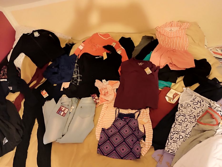 Mega paka duży karton ubrań dziewczęcych 134/140