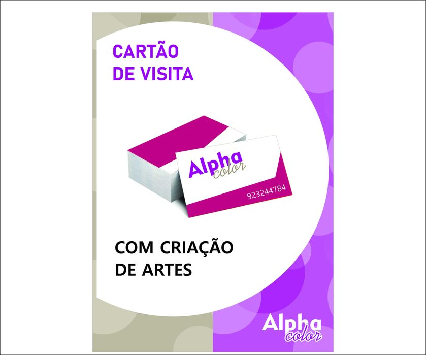 Cartão de visita, folhetos, autocolantes