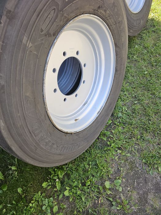 Komplet 4 kół bezdętkowych R22,5  do Przyczepy Autosan D55 Sanok D50  D633 D655 HL HW 6011 8011 IFA Brandys BSS Metaltech Metalfach Pronar Wielton