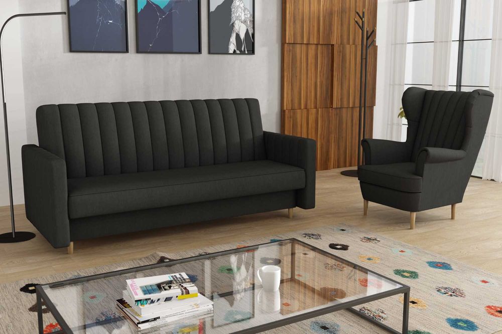 Zestaw komplet wypoczynkowy wersalka Gabi i fotel Uszak. Sofa, kanapa