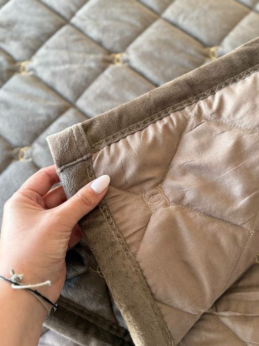 Велюрове покривало Шанель стьобане гарне і якісне, Плед покрывало Хит