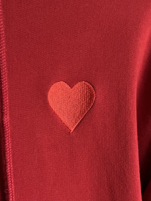 Czerwona bawełniana uniseks bluza z kapturem hoodie Adidas Ivy Park