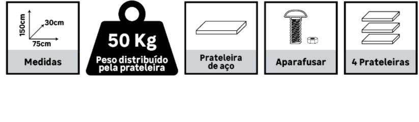 Estantería Metálica NUEVA 150×75×30 – 4 Niveles – Sin Uso