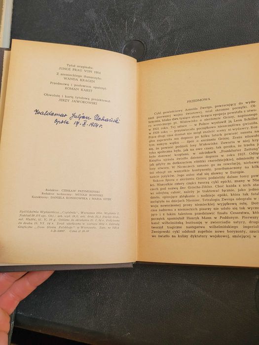 Młoda kobieta z roku 1914 Arnold ZWEIG