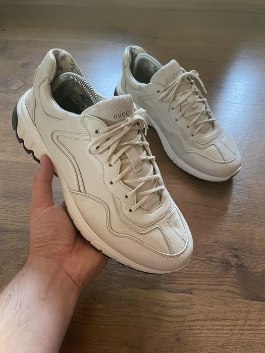 Oryginalne buty Gucci Rhyton sneakers Low Top Trainers white rozmiar44