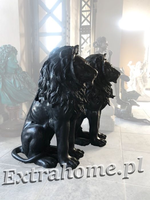 Lew z brązu H 117cm, Rzeźba Lwa z brązu . Lwy pałacowe .2szt