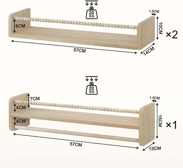 Nowe pływające półki na książki / regał / półka / 3szt / WOLTU !A1536!