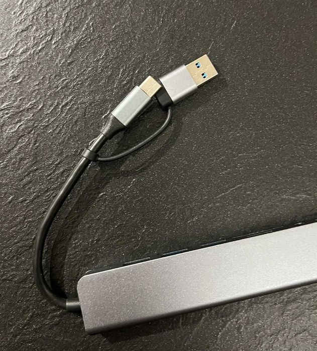Hub USB-C 8w1 adapter HDMI 4K RJ45 LAN 2xUSB 3.0 SD microSD laptop MacBook