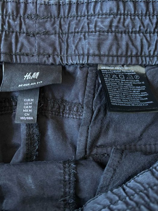 H&M spodnie cargo męskie M czarne bojówki regular fit streetwear utility