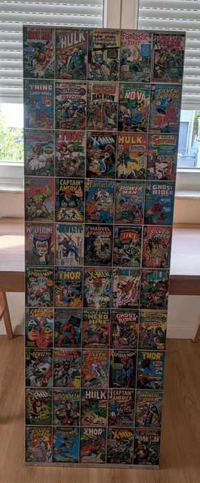 Quadro com capas comics da Marvel - 157 x 52 cm