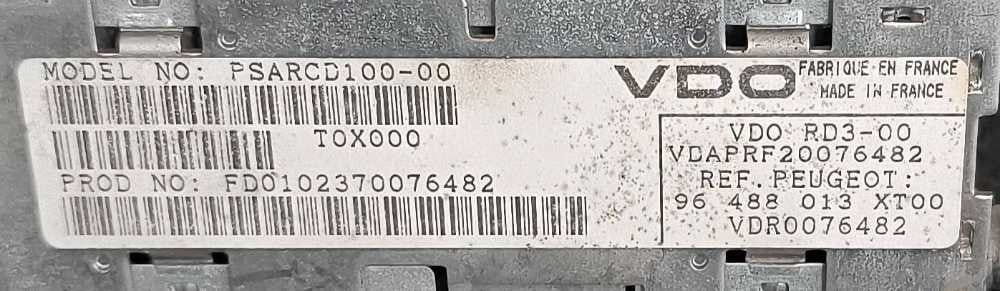Rádio / Auto Rádio 96488013XT00 - PEUGEOT 206 Hatchback