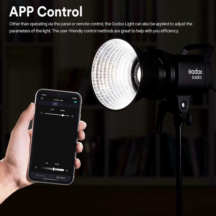 Godox комплект постійного LED світла: SL60IID + октобокс з сотами 95см