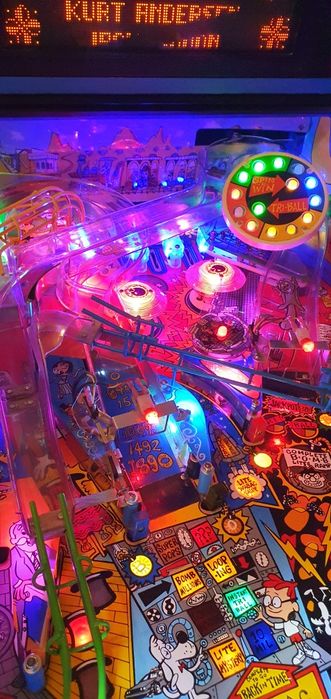 Flipper fliper pinball Rocky and Bullwinkle