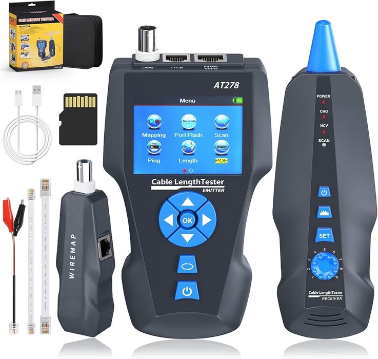 Testadores de cabos de rede, NF-8601S TDR multifuncional LCD Line Length Tester Breakpoint Testers Tracker RJ45/RJ11/BNC/cabo de metal/PING/POE