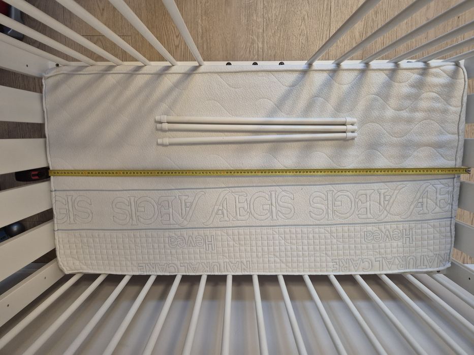 Drewniane łóżeczko dla niemowląt 120x60cm Lorenzo III biało-szare