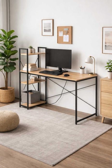 NOWE Biurko Gamingowe Metalowe Komputerowe Meble Biurowe FV