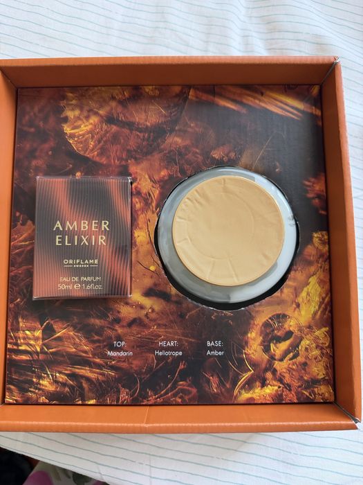 Conjunto perfume e creme Amber Elixir- Oriflame
