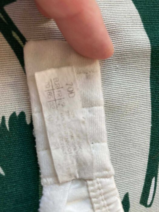 Biały stanik z kremowymi maziajami Samanta 70D
