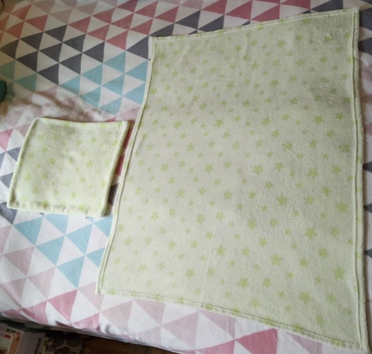 7 zł za sztukę: Milutki kocyk i milutka poszewka-Jaś,gwoazdki,zieleń