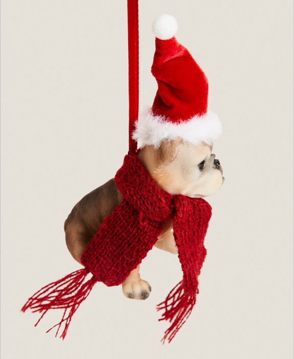 Enfeite BULDOGUE Resina Natal Zara Home NOVO