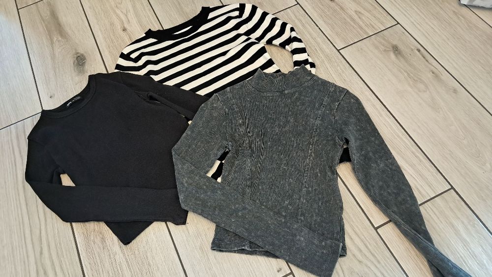 Zestaw 3 topów z długim rękawem