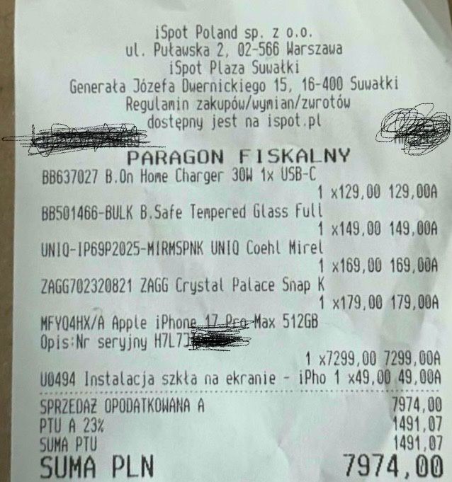 iPhone 17 Pro Max 512 GB NOWY tylko aktywowany 2 etui szybka ładowarka