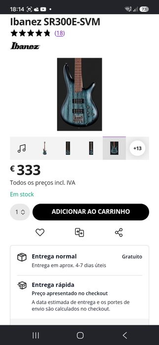 Baixo 4 cordas  Ibanez SR300E SVM