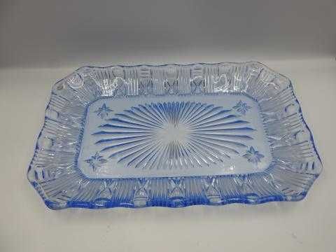 Stara taca/patera w intensywnie turkusowym kolorze-Ząbkowice